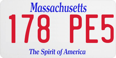 MA license plate 178PE5