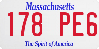 MA license plate 178PE6