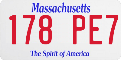 MA license plate 178PE7