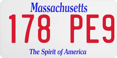 MA license plate 178PE9