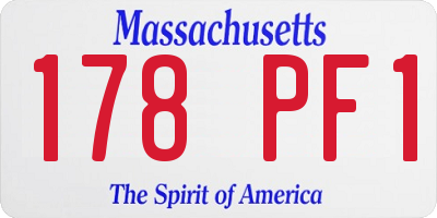 MA license plate 178PF1