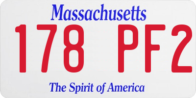 MA license plate 178PF2