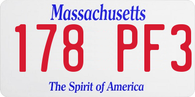 MA license plate 178PF3