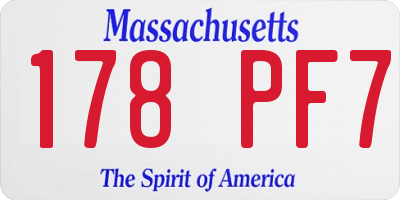 MA license plate 178PF7