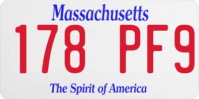 MA license plate 178PF9