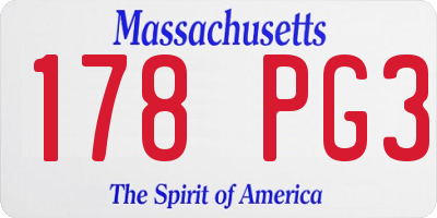 MA license plate 178PG3