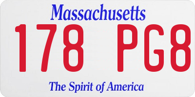 MA license plate 178PG8
