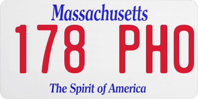 MA license plate 178PH0