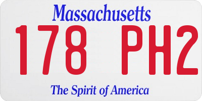 MA license plate 178PH2