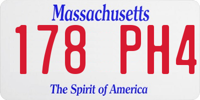 MA license plate 178PH4