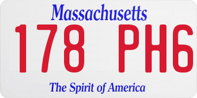 MA license plate 178PH6