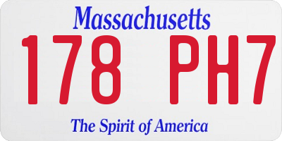 MA license plate 178PH7