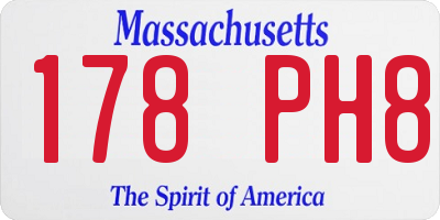 MA license plate 178PH8