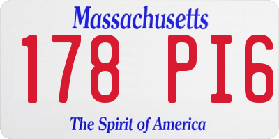 MA license plate 178PI6