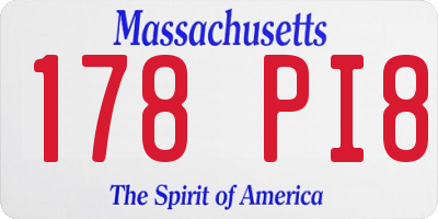 MA license plate 178PI8