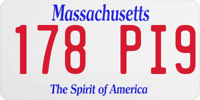 MA license plate 178PI9