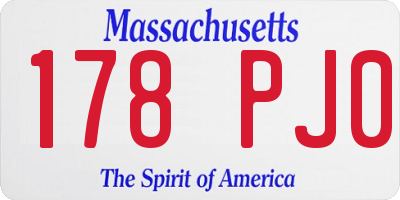 MA license plate 178PJ0