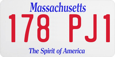 MA license plate 178PJ1