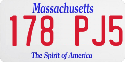 MA license plate 178PJ5