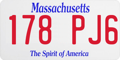 MA license plate 178PJ6