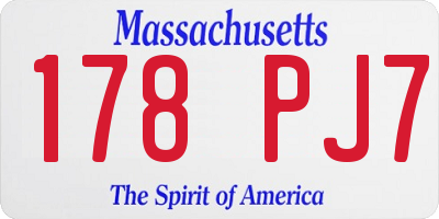 MA license plate 178PJ7