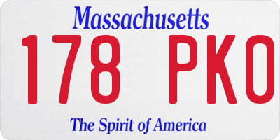 MA license plate 178PK0