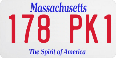MA license plate 178PK1