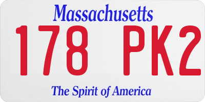 MA license plate 178PK2