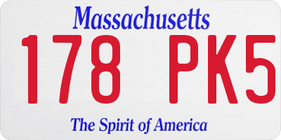 MA license plate 178PK5