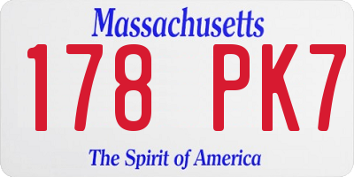 MA license plate 178PK7