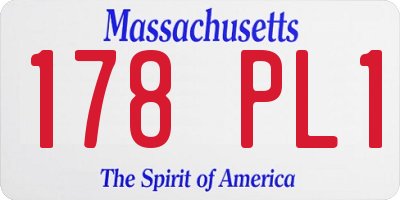 MA license plate 178PL1