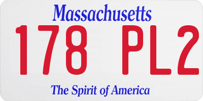 MA license plate 178PL2