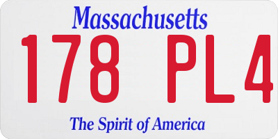 MA license plate 178PL4