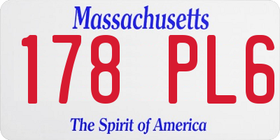 MA license plate 178PL6
