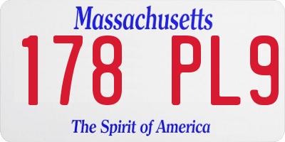 MA license plate 178PL9