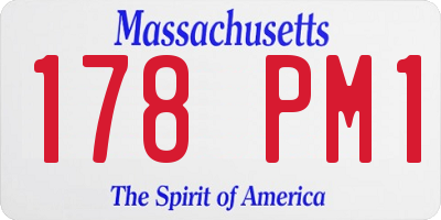 MA license plate 178PM1
