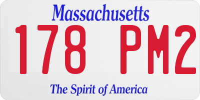 MA license plate 178PM2