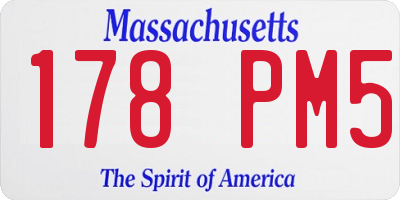 MA license plate 178PM5