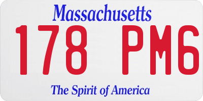 MA license plate 178PM6