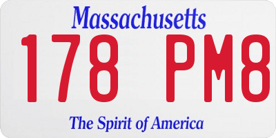 MA license plate 178PM8