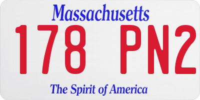 MA license plate 178PN2