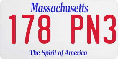 MA license plate 178PN3