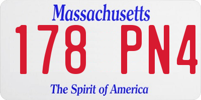MA license plate 178PN4