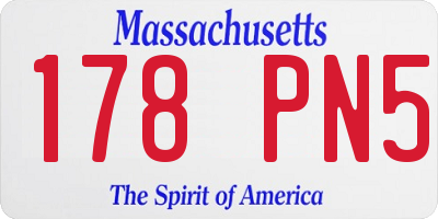 MA license plate 178PN5