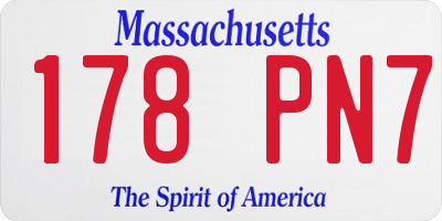 MA license plate 178PN7