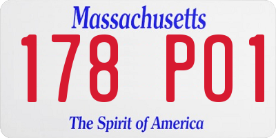 MA license plate 178PO1