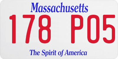 MA license plate 178PO5