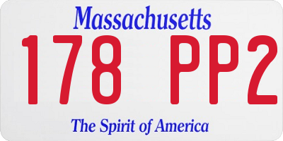 MA license plate 178PP2