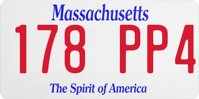 MA license plate 178PP4