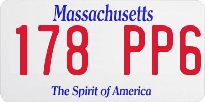 MA license plate 178PP6